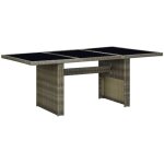 Vidaxl - table de jardin marron résine tressée et verre trempé Vidaxl - table de jardin marron résine tressée et verre trempé