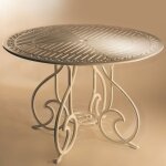 Table de jardin en métal gaudi 90 ronde aluminium laqué marron oxyde Table de jardin en métal gaudi 90 ronde aluminium laqué marron oxyde