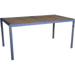 Table de jardin m�tal imitation bois  tossa  - 160 x 90 x 75 cm - marron