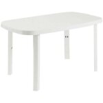 Table de jardin ovale en r�sine blanche otello 140x80x72 cm