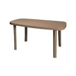 Autres table de jardin ovale en rsine gris tourterelle otello 140x80x72 cm