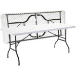 Table de jardin pliante 8 places blanc - 180cm x 74cm x 75cm