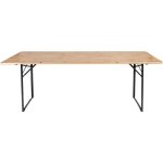 Table de jardin pliante en bois d'aulne 220 cm ? pour 8 � 10 personnes ? largeur 70 cm ? hauteur 75, ...