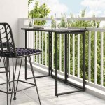 Table de jardin pliante - table � manger - table d'ext�rieur noir 90 x 51 x 75 cm polyrotin 523470