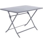 Table de jardin pliante rectangulaire greensboro gris quartz 4 places en acier trait poxy - hespride ...