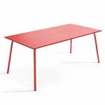 Oviala - table de jardin rectangulaire en métal rouge - palavas Oviala - table de jardin rectangulaire en métal rouge - palavas