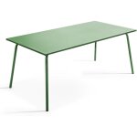 Table de jardin rectangulaire en m�tal vert cactus - palavas