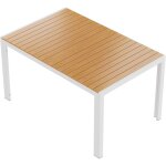 Table de jardin r�sistante aux intemp�ries, aluminium 140x90x75 cm, avec plateau en wpc, rectangulaire, ...