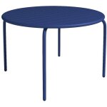 Table de jardin ronde d. 110 cm en m�tal - bleu nuit - mirmande de mylia