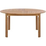 Table de jardin ronde 150 cm en bois d'acacia clair idale pour salle  manger extrieure au style rustique ...