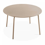 Oviala - table de jardin ronde en acier taupe - palavas
