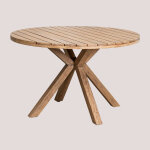 Table de jardin ronde en bois d'eucalyptus naele sklum 120 cm