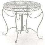 Clp - table de jardin sheela en fer forg blanc antique