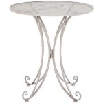 Table de jardin ou terrasse type bistro ronde 71 cm en m�tal gris design classique et romantique beliani ...