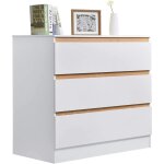 Woltu - table � langer avec 3 tiroirs, tablette � langer pour b�b� en agglom�r�, blanc