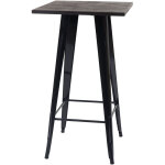 Hegele - table mange - debout hhg - 401, plateau en bois, design industriel, m�tal, 107x60x60cm, noir ...