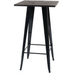 Table mange - debout hwc - a73, plateau en bois, design industriel, mtal, 107x60x60cm, noir