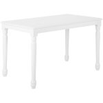 Beliani - table à manger 120 x 75 cm blanche en bois et mdf de style traditionnel pour intérieur scandinave ... Beliani - table à manger 120 x 75 cm blanche en bois et mdf de style traditionnel pour intérieur scandinave ...