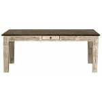 Massivmoebel24 - table à manger 150x90 manguier ciré blanc antique castle - antik 107 Massivmoebel24 - table à manger 150x90 manguier ciré blanc antique castle - antik 107