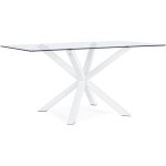 Table  manger 160x90x76 cm en verre et acier bois - kromi