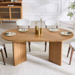 Table � manger 180x90x75. 5cm pour 4 - 6 personnes - coins arrondis et style minimaliste - noyer - design ...