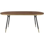 M&s - table  manger ovale 180 cm en bois marron et or - denise