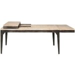 Table à manger avec allonges en bois de manguier et métal locker Table à manger avec allonges en bois de manguier et métal locker