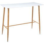 Table  manger / bar en acier et bois coloris blanc - l. 120 x l. 60 x h. 105 cm - pegane -