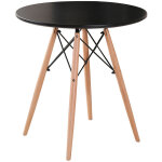 Sifree - table � manger table de basse ronde scandinave scandinave pieds en bois 70 cm noir