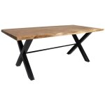 Made in meubles - table � manger en bois d'acacia et m�tal tree