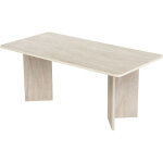 Table � manger en bois  linza  180 x 90 x 75 cm - travertin
