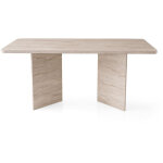 Table � manger en bois  lizzard  180 x 90 x 77 cm - travertin