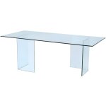 Vente - unique ? table de salle � manger en verre tremp� ? 8 places ? longueur 210 cm ? hauteur 75 cm ...