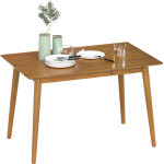 Table � manger design 6 personnes en bois massif plateau 120 cm avec 4 chaises