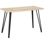 Homcom - table à manger design industriel grand plateau dim. 120l x 60l x 75h cm pieds métal noir en ... Homcom - table à manger design industriel grand plateau dim. 120l x 60l x 75h cm pieds métal noir en ...
