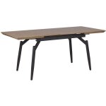 Beliani - table  manger extensible 140 / 180 x 80 cm effet bois fonc et mtal pour intrieur de style ...