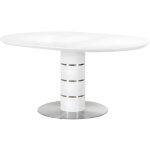 Vente - unique - table à manger extensible - 4 à 6 personnes - mdf et métal inoxydable - blanc laqué ... Vente - unique - table à manger extensible - 4 à 6 personnes - mdf et métal inoxydable - blanc laqué ...