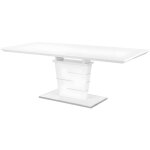 Vente - unique - table  manger extensible amelle - 6  8 personnes - mdf laqu blanc