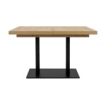Finori - table a manger extensible - orlando - chene artisan / noir - 6 a 10 personnes - 120 - 200 x ...