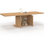 Table � manger extensible rectangle juliette 8 - 12 personnes pied central effet lattes avec rangement ...