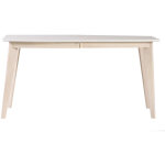 Table  manger extensible scandinave blanc et bois clair l150 - 200 cm leena