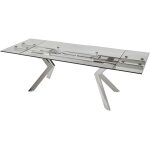 Vente - unique - table  manger extensible 6  8 personnes en verre tremp et mtal - transparent - velika ...