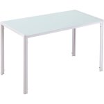 Homcom ? table de salle � manger 4 personnes ? plateau en verre tremp� 6mm ? pieds en m�tal ? dimensions ...