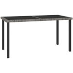Vidaxl - table  dner de jardin gris 140x70x73 cm rsine tresse