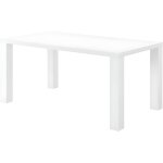 Vente - unique - table  manger monica - 6 personnes - mdf laqu blanc