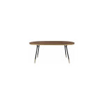 M&s - table à manger ovale 180 cm en bois marron et or - denise M&s - table à manger ovale 180 cm en bois marron et or - denise