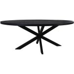 Table à manger ovale 240 cm en manguier recyclé noir et métal - bergal Table à manger ovale 240 cm en manguier recyclé noir et métal - bergal