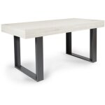 Idmarket ? table � manger extensible rectangle 160 cm ? bois m�lamin� gris ? 6 personnes ? design moderne ...