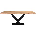 Miliboo - table � manger rectangulaire industrielle en bois massif et m�tal noir l200 cm valley