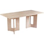Table � manger rectangulaire roselia 90x180cm effet travertin beige